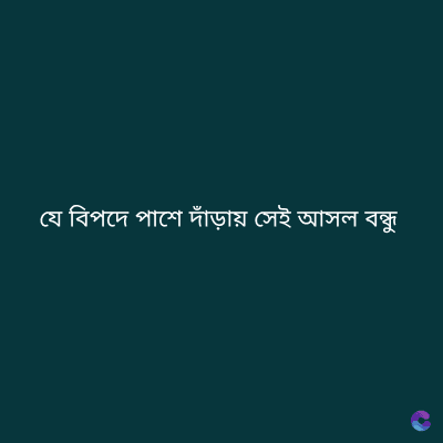 যে বিপদে পাশে দাঁড়ায় সেই আসল বন্ধু