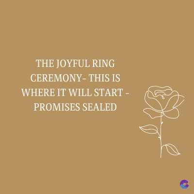 THE JOYFUL RING
CEREMONY-THIS IS
WHERE IT WILL START-
PROMISES SEALED