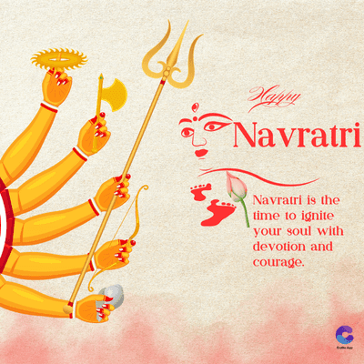 Happy
Navratri
Navratri is the
time to ignite
your soul with
devotion and
courage.