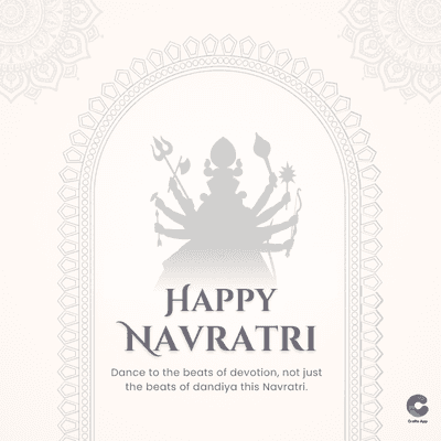 000000000000000
HAPPY
NAVRATRI
Dance to the beats of devotion, not just
the beats of dandiya this Navratri.