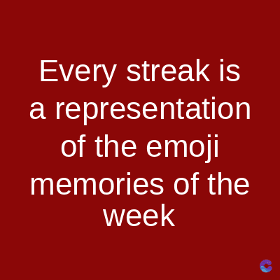 Every streak is
a representation
of the emoji
memories of the
week