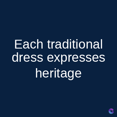 Each traditional
dress expresses
heritage