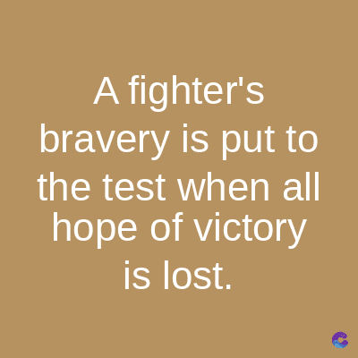 A fighter's
bravery is put to
the test when all
hope of victory
is lost.