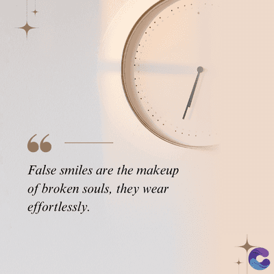 False smiles are the makeup
of broken souls, they wear
effortlessly.
