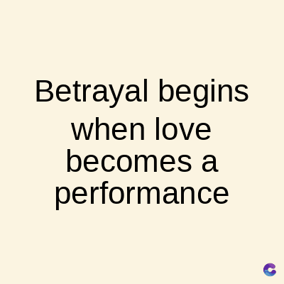 Betrayal begins
when love
becomes a
performance
C