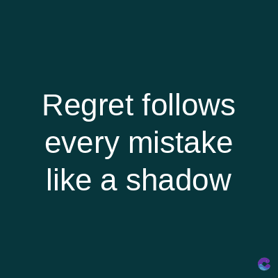 Regret follows
every mistake
like a shadow