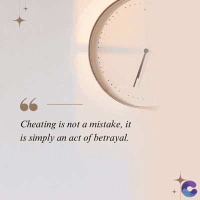 Cheating is not a mistake, it
is simply an act of betrayal.