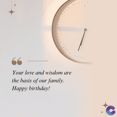 Your love and wisdom are
the basis of our family.
Happy birthday!
