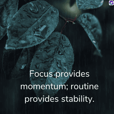Focus provides
momentum; routine
provides stability.