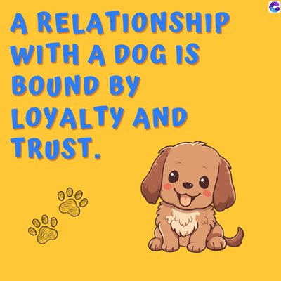 A RELATIONSHIP
WITH A DOG IS
BOUND BY
LOYALTY AND
TRUST.
C
