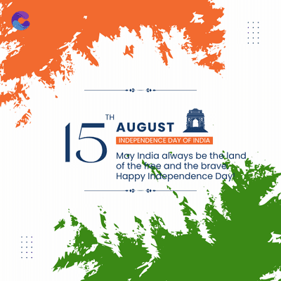 TH
15
AUGUST
INDEPENDENCE DAY OF INDIA
May India always be the land,
of the tree and the braver
Happy Independence Day
☑