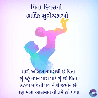 પિતા દિવસની
હાર્દિક શુભેચ્છાઓ
મારી ઓળખ તમારાથી છે પિતા
શું કહું તમને મારા માટે શું છો પિતા
કહેવા માટે તો પગ નીચે જમીન છે
શું
પણ મારા આસમાન તો તમે છો પપ્પા