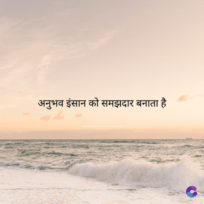 अनुभव इंसान को समझदार बनाता है।