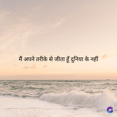 मैं अपने तरीके से जीता हूँ दुनिया के नहीं