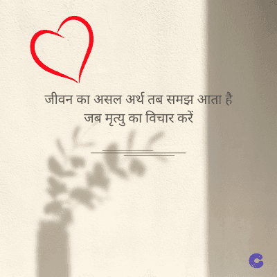 जीवन का असल अर्थ तब समझ आता है।
जब मृत्यु का विचार करें