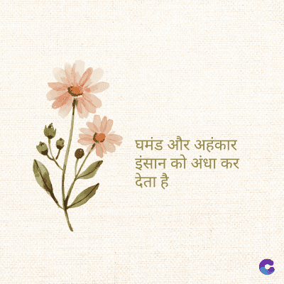 घमंड और अहंकार
इंसान को अंधा कर
देता है