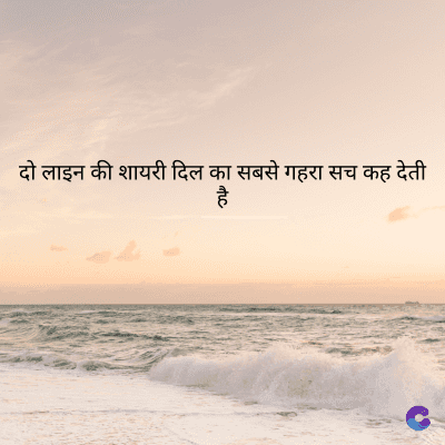 दो लाइन की शायरी दिल का सबसे गहरा सच कह देती
है